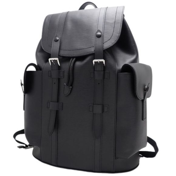 Louis Vuitton MM Rucksack Backpack Shoulder Daypack Epi Leather Black Silver - Picture 1 of 5